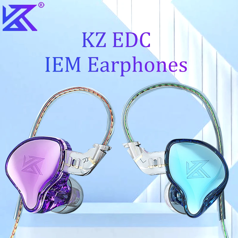 KZ-Écouteurs intra-auriculaires filaires EDC IEM, écouteurs de sport à isolation phonique, écouteurs de jeu HiFi avec poignées, câble amovible à 2