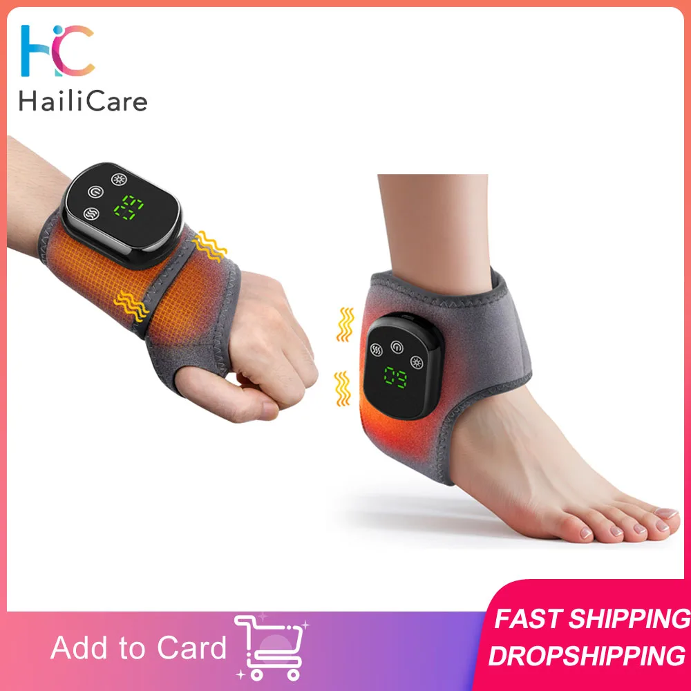 

Rechargeable Wireless Ankle Heating Pad Electric Vibration Massage Heated Foot Hand Wrap for Wrist Ankle Heated Wristband Brace