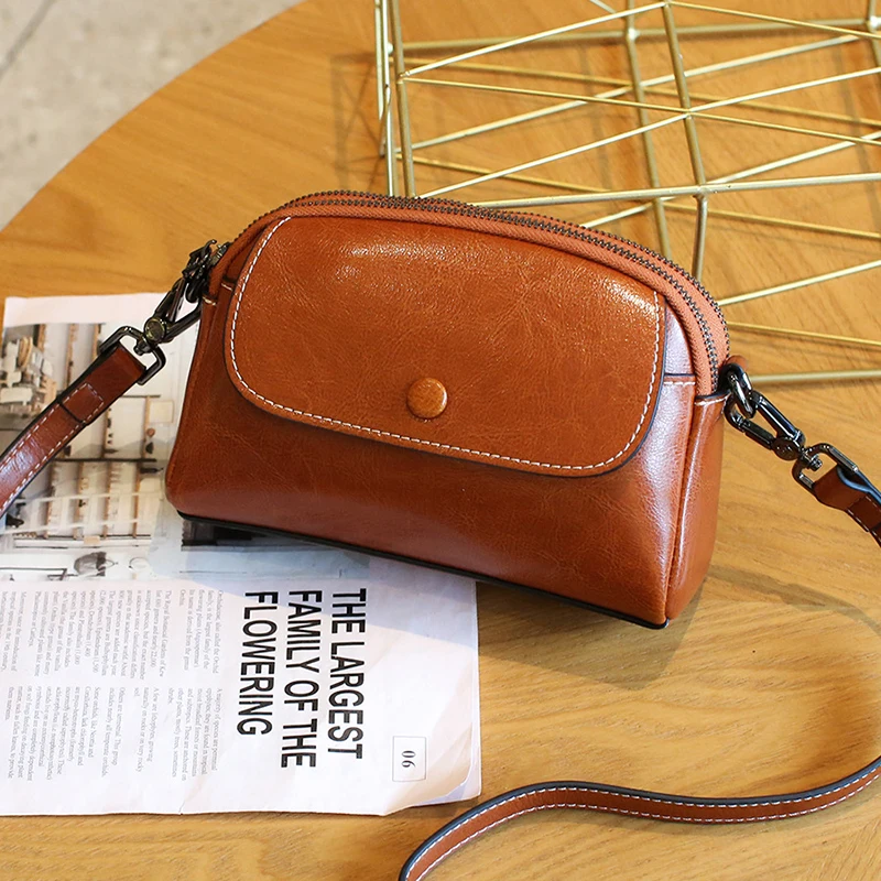 2024 new mother bag leather women's bag mobile phone bag single shoulder crossbody bag women's senior sense mini bag tide