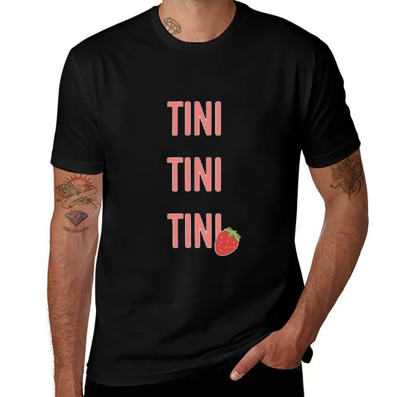 

TINI TINI TINI T-Shirt black cotton t-shirt plain for man package man t shirt summer T-Shirt