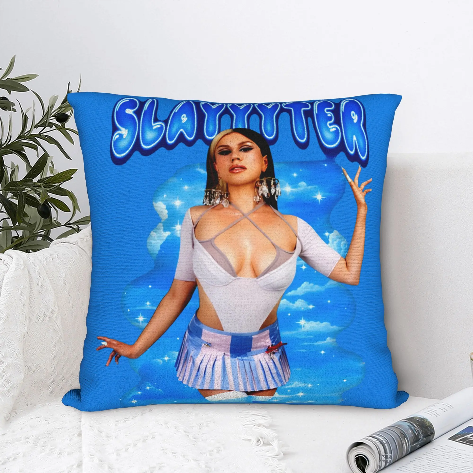 Slayyyter Singer Glow Hyperpop singer Square Pillow Cases  Cushion Covers Decorative Throw Pillow Case Cover for Sofa 40x40cm