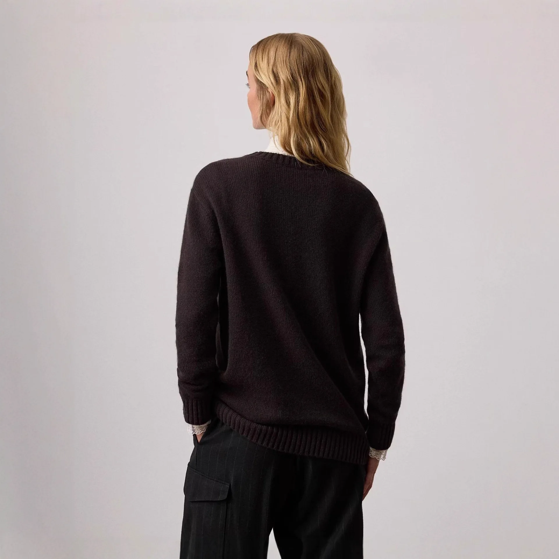 Retro Faion grensoverschrijdende gebreide trui rond Ne katoenen borduurtop leeftijdverlagend cartoonontwerp herfst winter nieuwe collectie