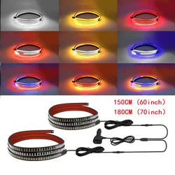 EURS 180/150CM Car LED Dual Row Running Road Pedal Light Strip Truck Emergency Strobe Light Pickup Tuck Door Warning Light Strip