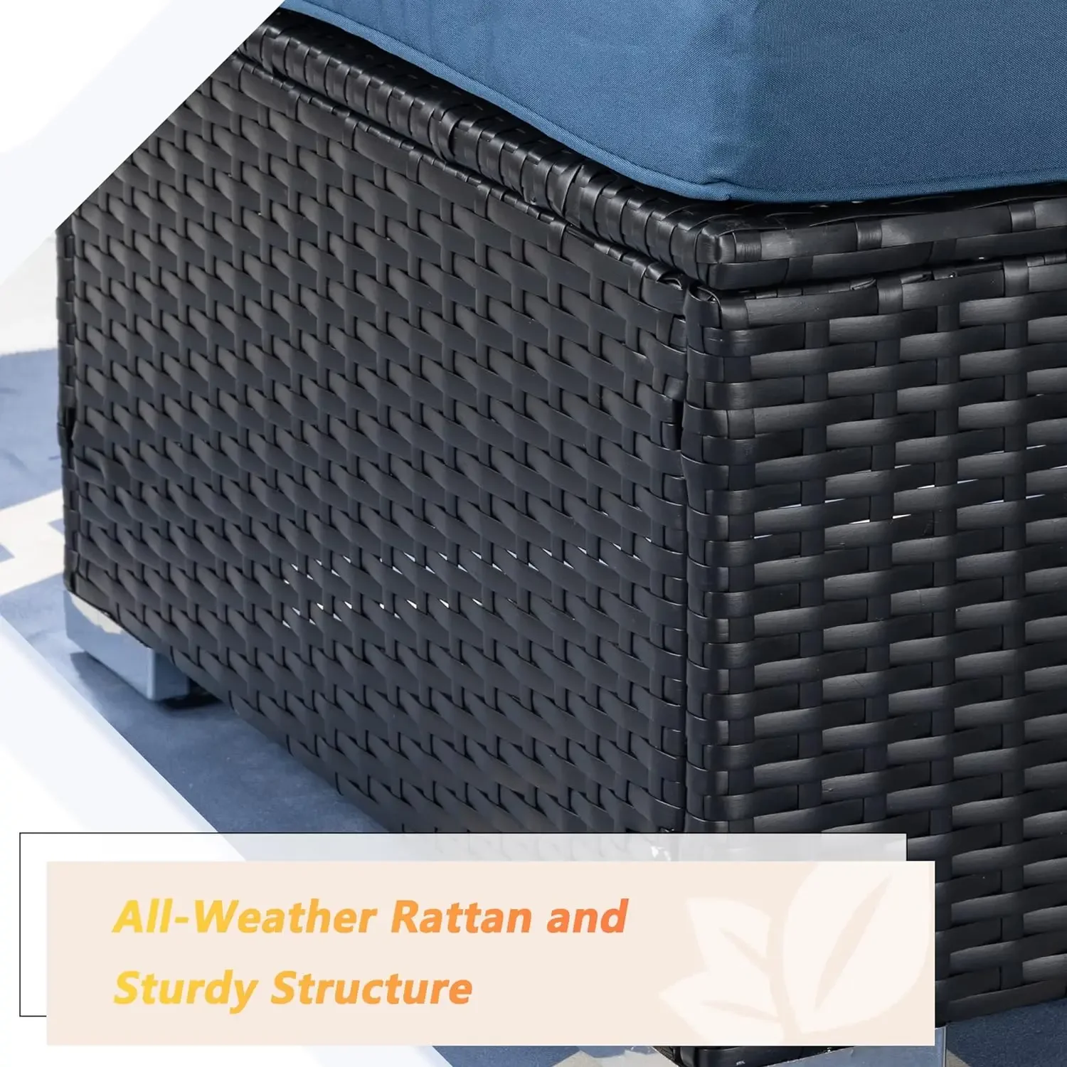 Outdoor Sets móveis secionais, All-Weather Pátio sofá secional Set com mesa de chá e almofadas, Upgrade