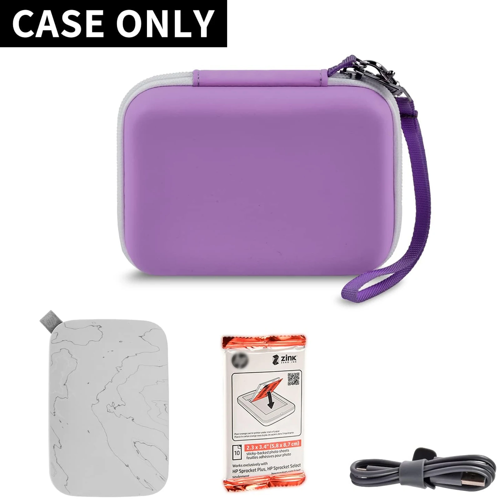 Case Compatible with HP Sprocket Portable 2x3/ Select 2.3x3.4/ 2nd Edition Printer, Travel Carrying Organizer Holder (CASE ONLY)
