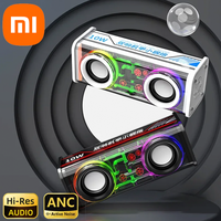 Xiaomi V8 Transparent Mecha Speakers Bluetooth 5.0 Wireless Double Bass Diaphragm Subwoofer Music TWS RGB Light Loudspeaker
