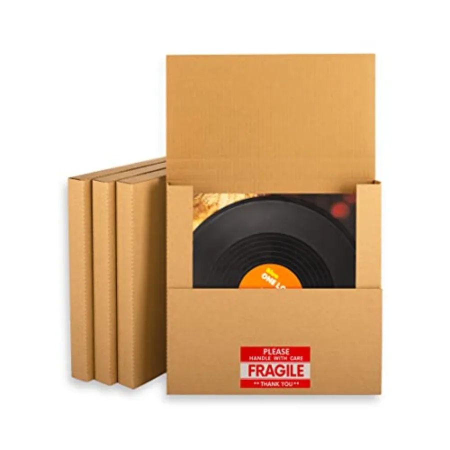 

Коробки для виниловых пластинок Kraft, 12,8 дюймов (длина) x 12,8 дюймов (ширина) x 1 дюйм (высота), для упаковки, переезда, хранения, почтовых отправлений, с различной глубиной.