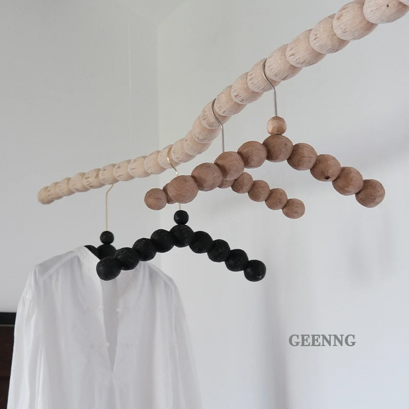 

Traditional Designer Chinese Ancient Sugar Gourd Hangers Handmade Wood Clothes Support Non-Slip Non-Trace Coat Rack for Elegant