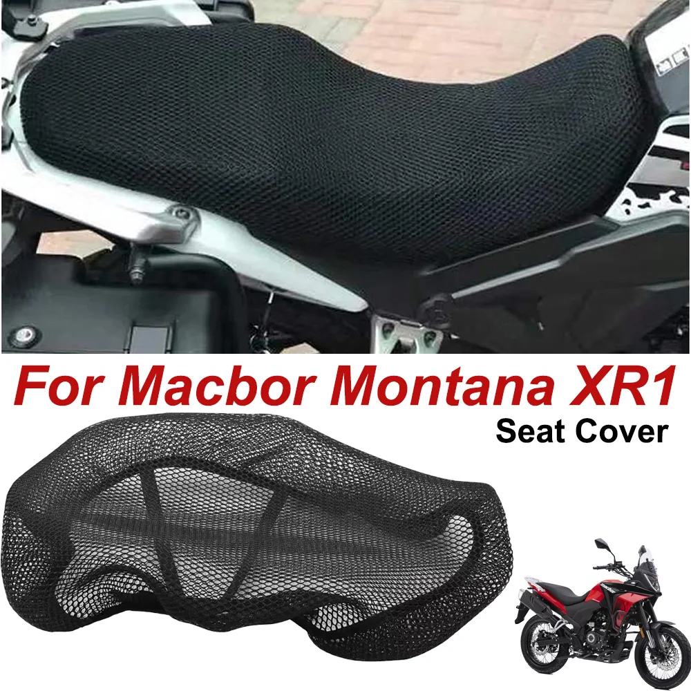 For Macbor Montana XR1 125 Motorcycle Mesh Seat Cushion Cover Breathable Heat Insulation Protector Case Anti-Slip Seat Cover
