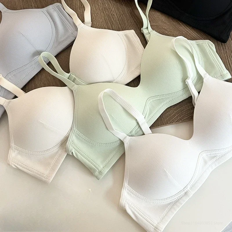 

Women Seamless Bra Sexy No Wire Push Up Underwear Girls Students Summer Breathable Thin Bras Female's Bra Breathable Gathered
