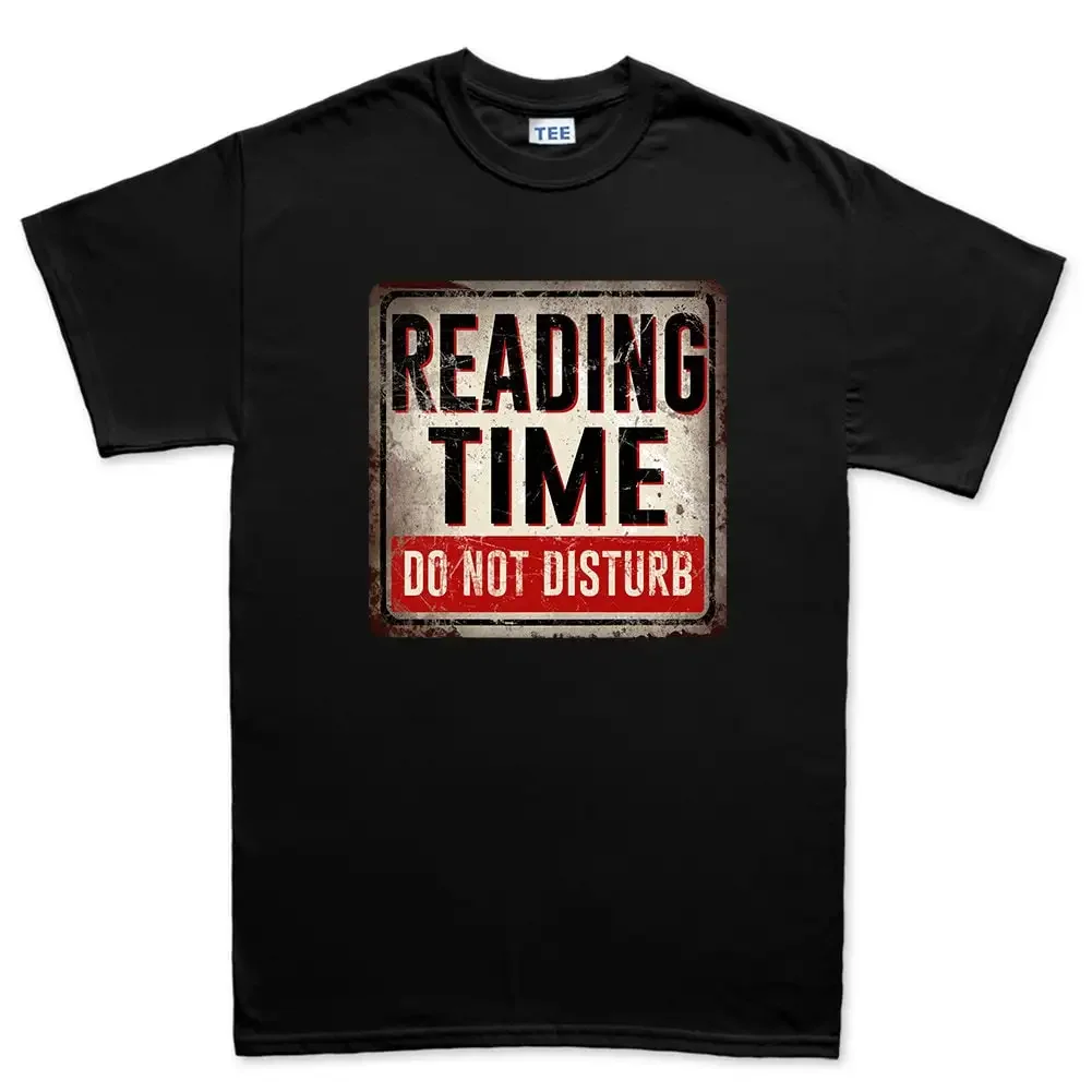 Mens Reading Time Do Not Disturb Book Warning Sign T Shirt Top