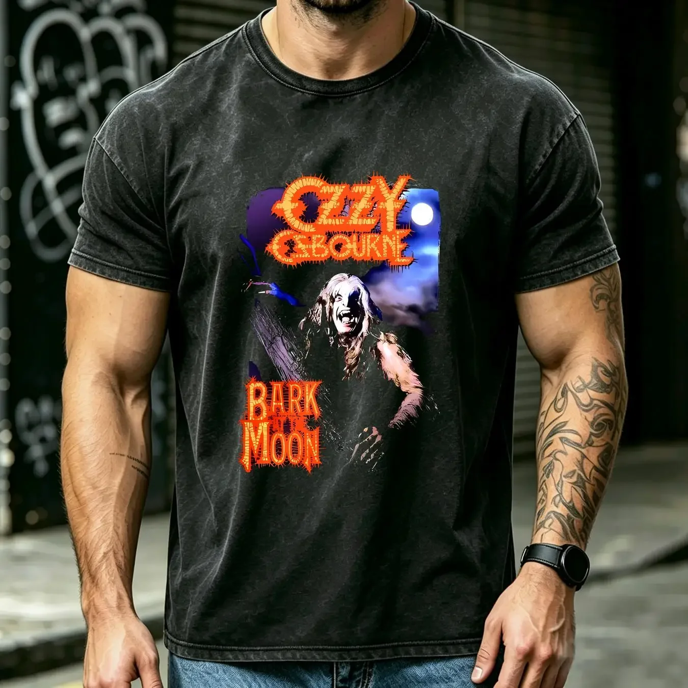 washed T Shirt Ozzy Ozbourne Bark at the Moon Heavy Metal Size Small long or short sleeves vintage Washed Casual Comfortable