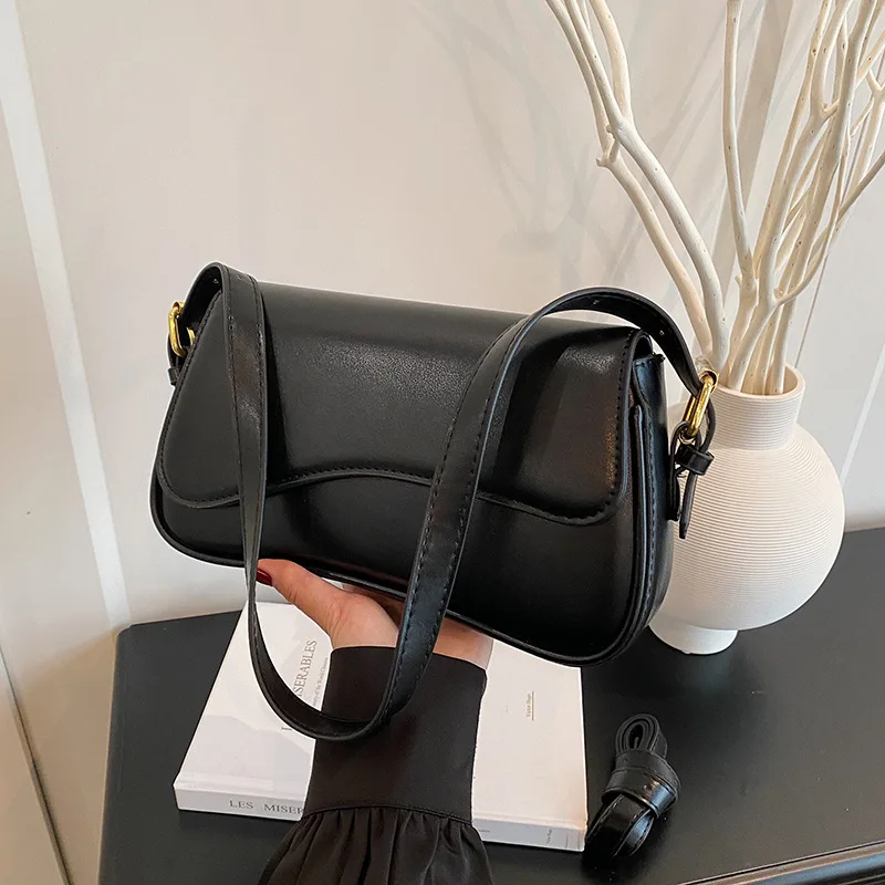 2025 빈티지 소프트 가죽 언더암 백, 여성용 니치 숄더백, 시크한 크로스바디 토트백, 다용도 데이투나이트 백