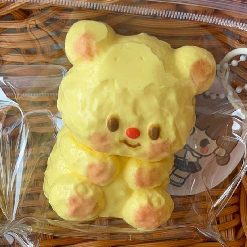 New 1Pcs Handmade Soft Butter Bear Mochi Taba Soft NEW Fidget Toy Stress Relief Decompression Toy