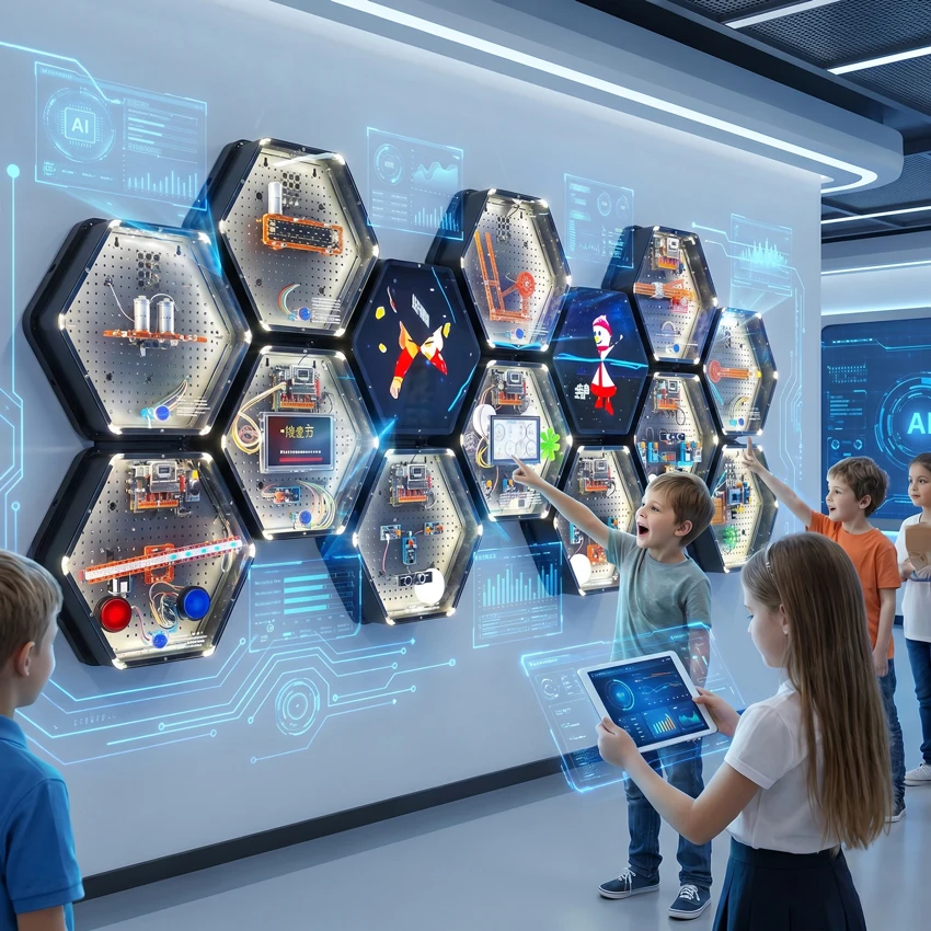 Community Science Popularization STEM Educational AI Interactive Game Wall Solution for Public Center Smart Neighborhood