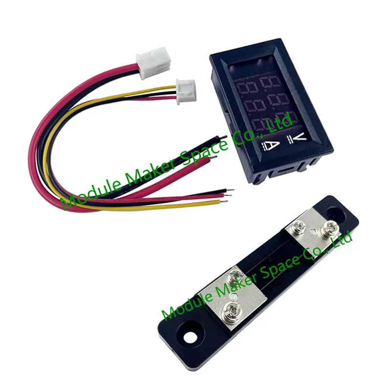 Мини-цифровой вольтметр постоянного тока 0-100 В 1A 10A 50A 100A Amp Вольтметр напряжения и тока детектор тестер двойной светодиодный дисплей датчик + шунт