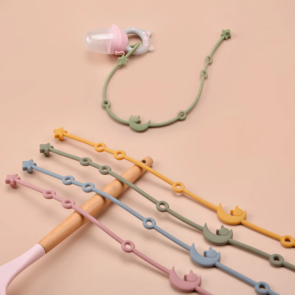 Baby Pacifier Chain Baby Silicone Pacifier Anti Drop Chain Children\'s Gum Toy Bite Music Tooth Glue Fixed Milk Bottle Bite Chain