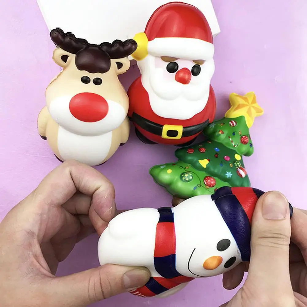 

Christmas Santa Claus Slow Rising Squeeze Toys Gift Decompression Venting Toys Soft Snowman Stress Relieve Doll