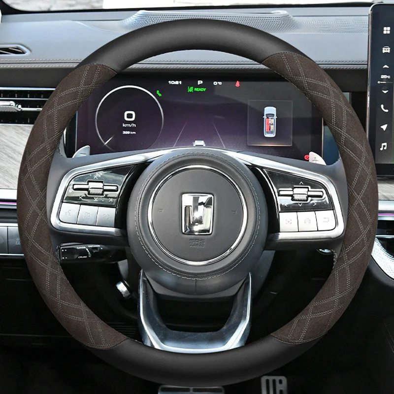 O-shaped Ultra-thin Suede Auto Steering Wheel Cover For Great Wall TANK 300 500 2022 2023 2024