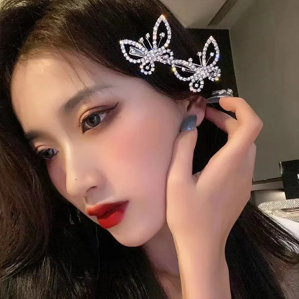 

3pcs Crystal Butterflies Hair Clips Rhinestones Barrette For Women Hairpin Styling Accessories Hair Ornament