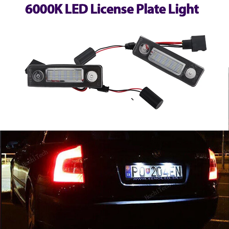 2Pcs License Plate Light For Skoda Octavia MKII 1Z A5 Facelift Roomster 5J Octavia MKII Pre-facelift LED Light