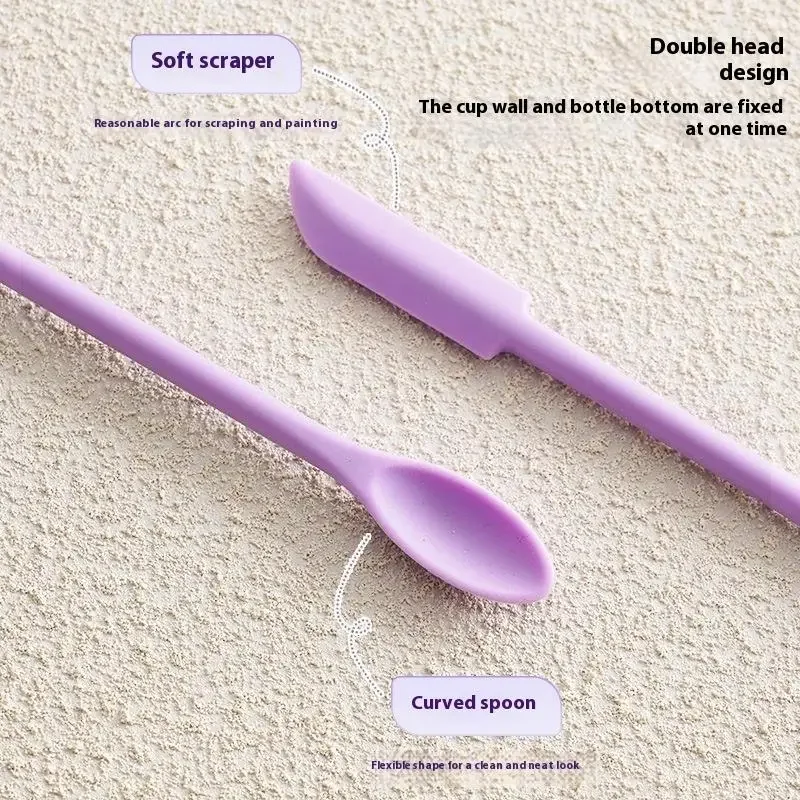 ชุดไม้พายซิลิโคน 3 ชิ้น ไม้พายขนาดเล็กสำหรับอาหาร ขวด ไม้พายสำหรับความงาม ไม้พายขนาดจิ๋วสำหรับขูดโลชั่น ขูดครีม