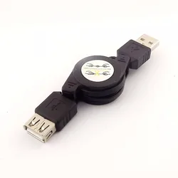 Portable USB Male-to-Female Interface Data Cable Retractable Data Synchronization Charger Cable for Android