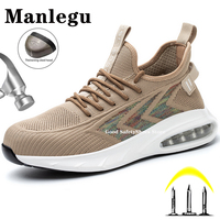 Safety Shoes For Men Air Cushion Work Sneakers Men Women Work Shoes Steel Toe Safety Boots Anti-puncture Indestructible Shoes