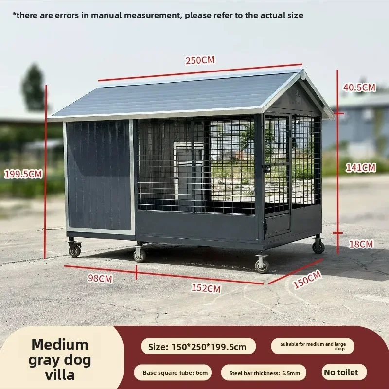 Luxury Modern Portable Dog Kennel with Wheels Durable Metal Outdoor Pet House