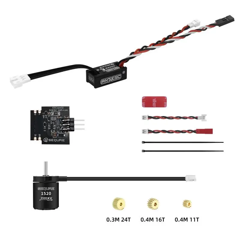 

Sequre Ant Esc & 1520 Двигатель 2-3 с Высокопроизводительный внешний ротор Бесщеточный комплект питания Малый размер Подходит для радиоуправляемого альпинистского автомобиля