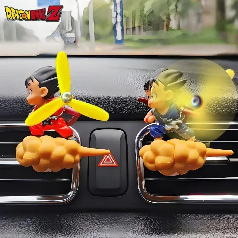 Dragon Ball Anime Figure Son Goku Car Air Conditioning Vents Fan Figurine Model Somersault Cloud Cute Car Decoration Gifts Toys