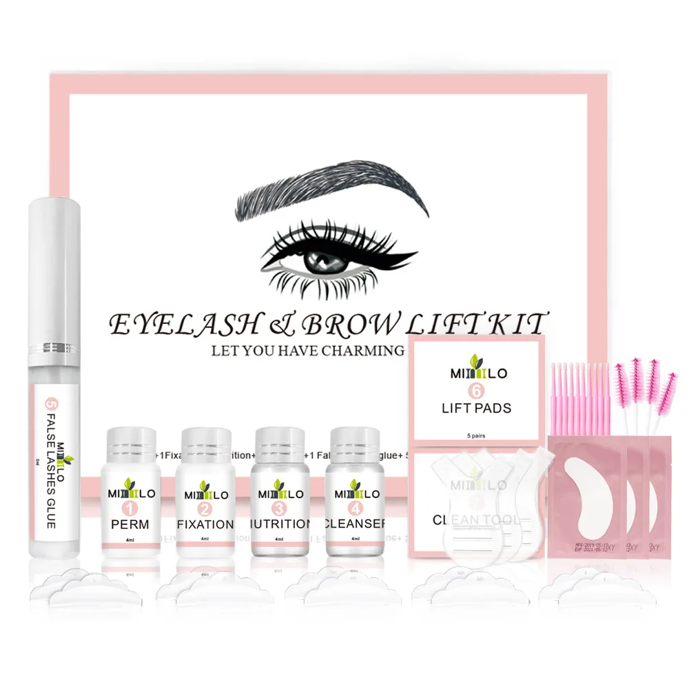 New Professional Eyelash And Brow Lift Kit 2 in 1 Enhanced Styling Semi Permanent Keratin Beauty Salon Salon Cold Perm Curl Kit