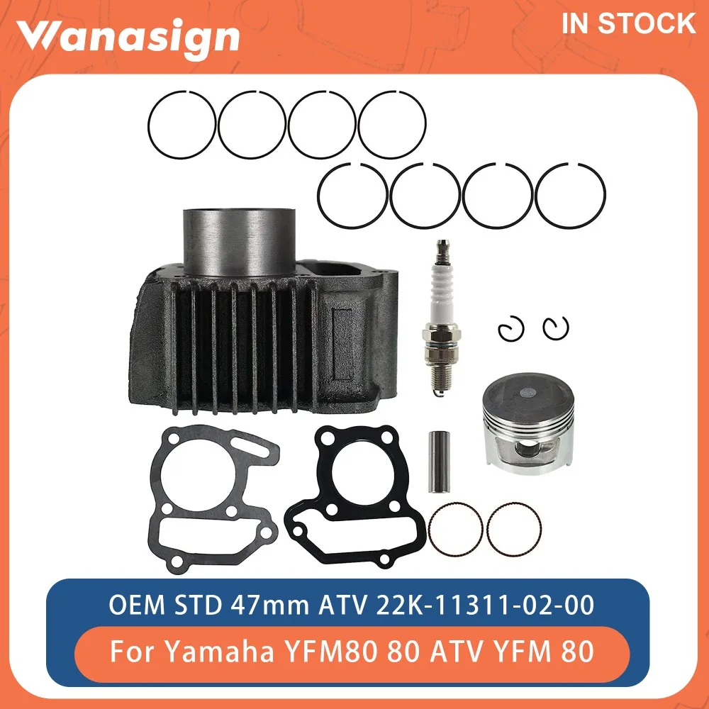 

Motorcycle Engine Cylinder Piston Gasket Kit 47mm STD For Yamaha Moto 4 YFM80 Grizzly Raptor Badger ATV YFM 80 80cc 85-08