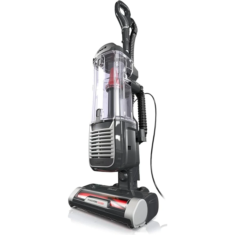 Shark ZU102-aspiradora vertical para mascotas, rotador con PowerFins HairPro y tecnología de neutralizador de olores, carbón, taza de polvo de 2,9 L