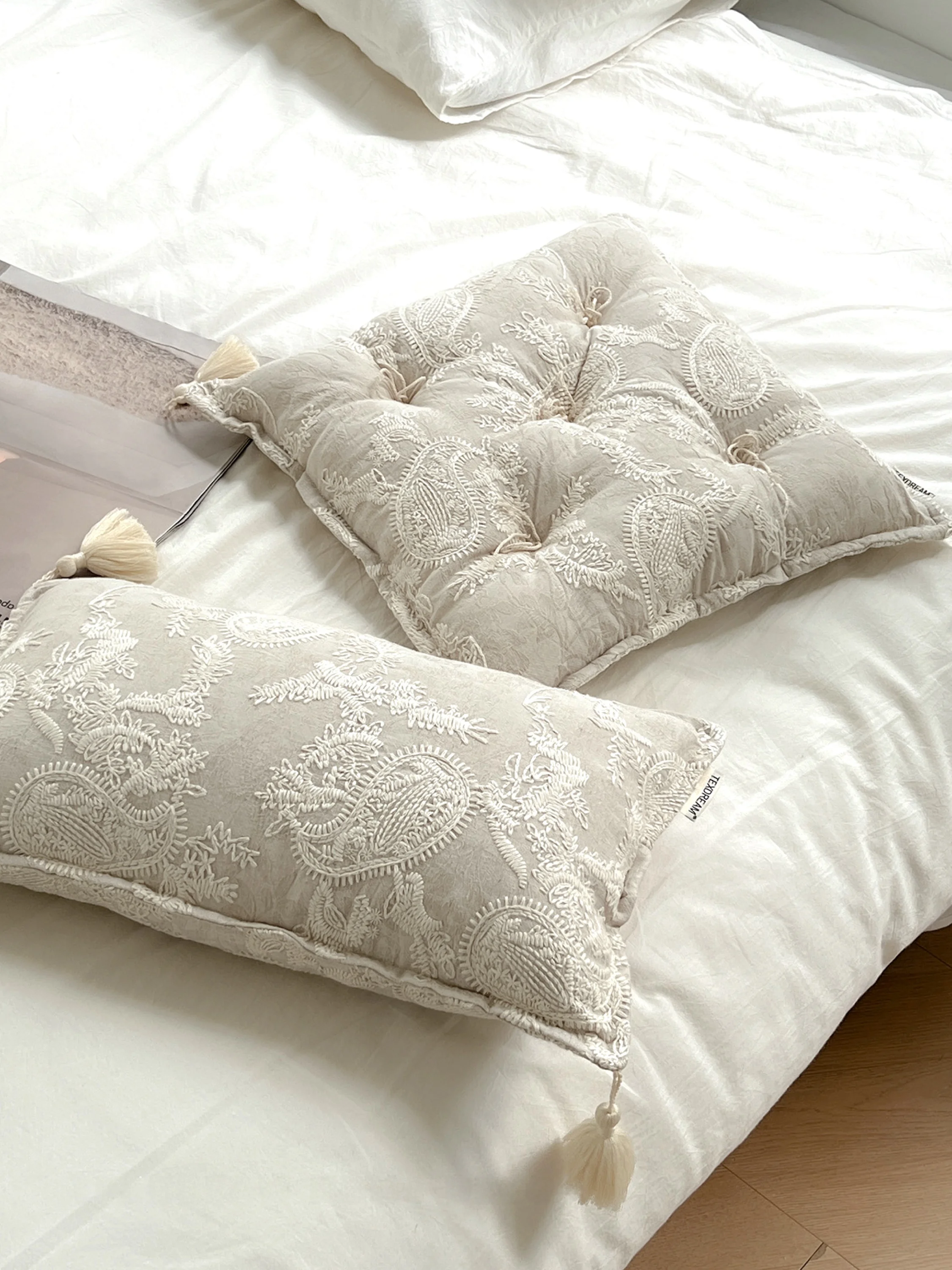 

Многофункциональная вышитая подушка Texdream: Роскошная подушка-татами для эркера, утолщенная подушка для стула, квадратная подушка для домашнего декора