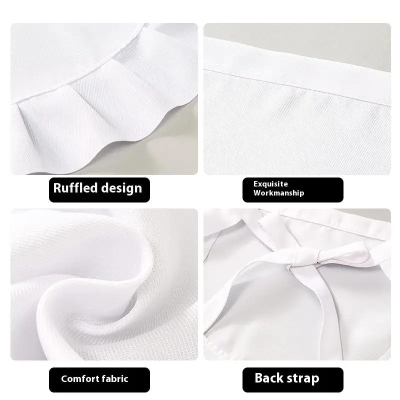 1 pçs garçonete empregada cosplay avental de cintura meio avental traje aventais de cozinha para cozinha