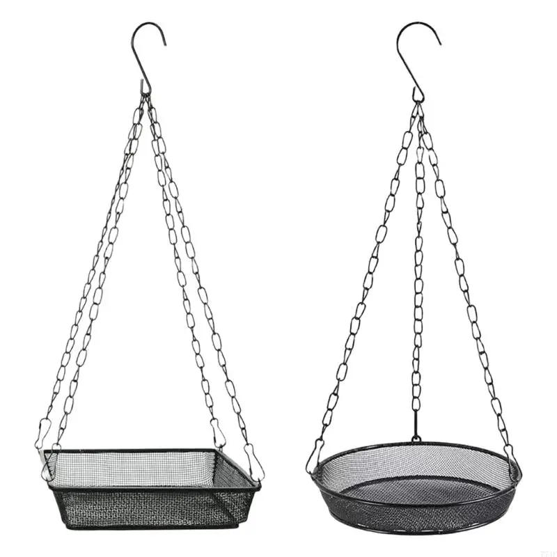 

77JF Weatherproof Hanging Bird Feeder Garden Decoration Includes Chain For Easy Branch Mounting