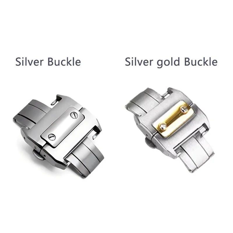 20 مللي متر 23 مللي متر مخصص FKM المطاط سوار ل كارتييه سانتوس حزام فلوروروبر حزام الساعات خزان سانتوس 100 حزام سفلي من الجلد