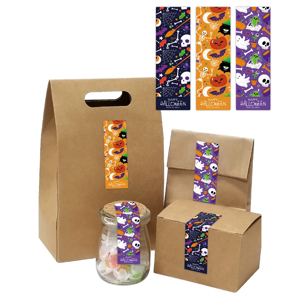 90 stücke Halloween Geschenk verpackung Versiegelung Aufkleber, Kürbis Geist Design Geschenk box Versiegelung Etiketten Aufkleber Halloween Süßigkeiten Party liefert – Detail 10