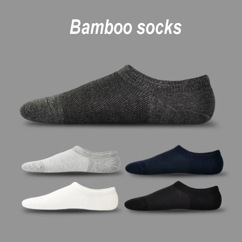 10Pair Summer High Quality Cool Men\'s Bamboo Fiber Socks Thin Short Sock Harajuku Solid Color Men Women Invisible Sock New Brand