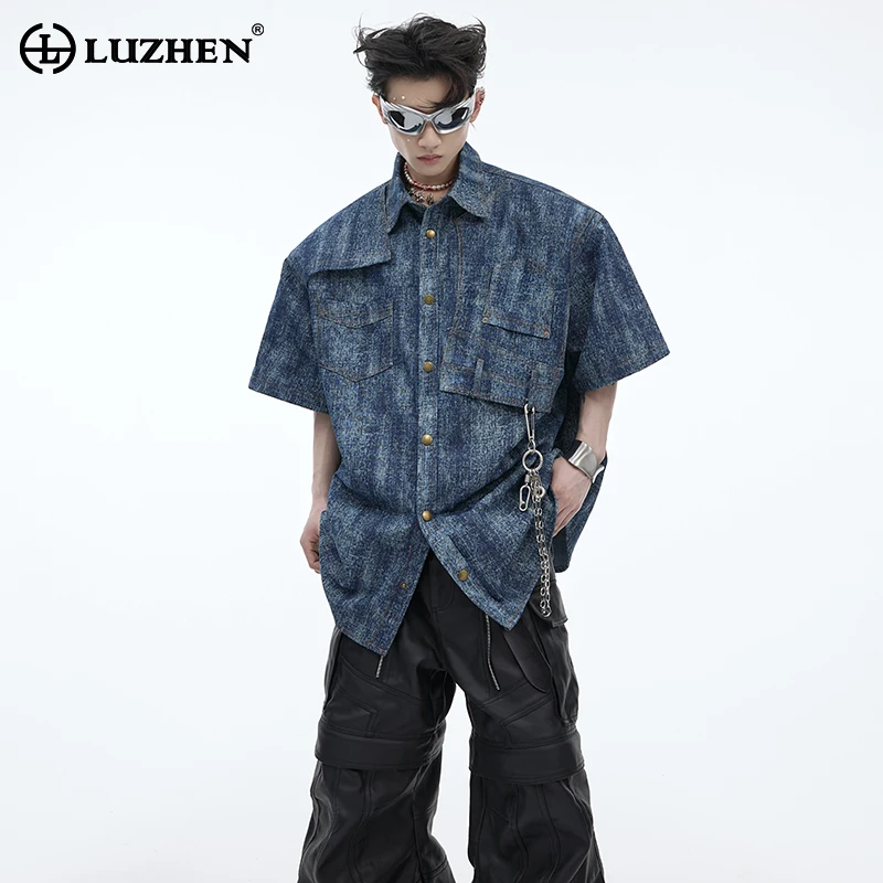 

LUZHEN 2024 Original Tie-dyed Design Short Sleeve Tops Men's High Street Loose Fashion Personalized Shirts Free Shipping LZ4040