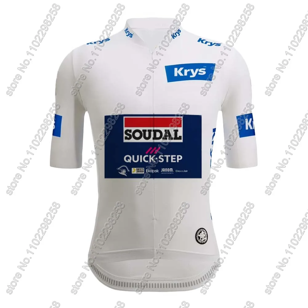 Maillot Soudal Quick Step 2024 Cycling Jersey Set Mens White Short Sleeve Clothing Road Bike Shirt Suit Bicycle Bib Shorts Pants