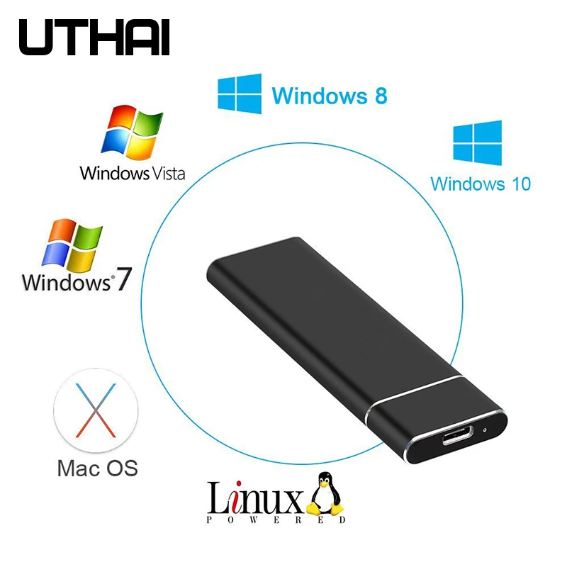 UTHAI T24 USB3.1 Type C to M.2 NGFF SSD Enclosure M2 to USBC Mobile Hard Disk Box HDD Case For 2230/2242/2260/2280 M2 With Cable