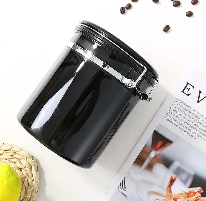 Durable Stainless Steel Coffee Powder Storage Contact 24 Hours Coffee Bean  with Spoon Eco-friendly Airtight Coffee Canister
