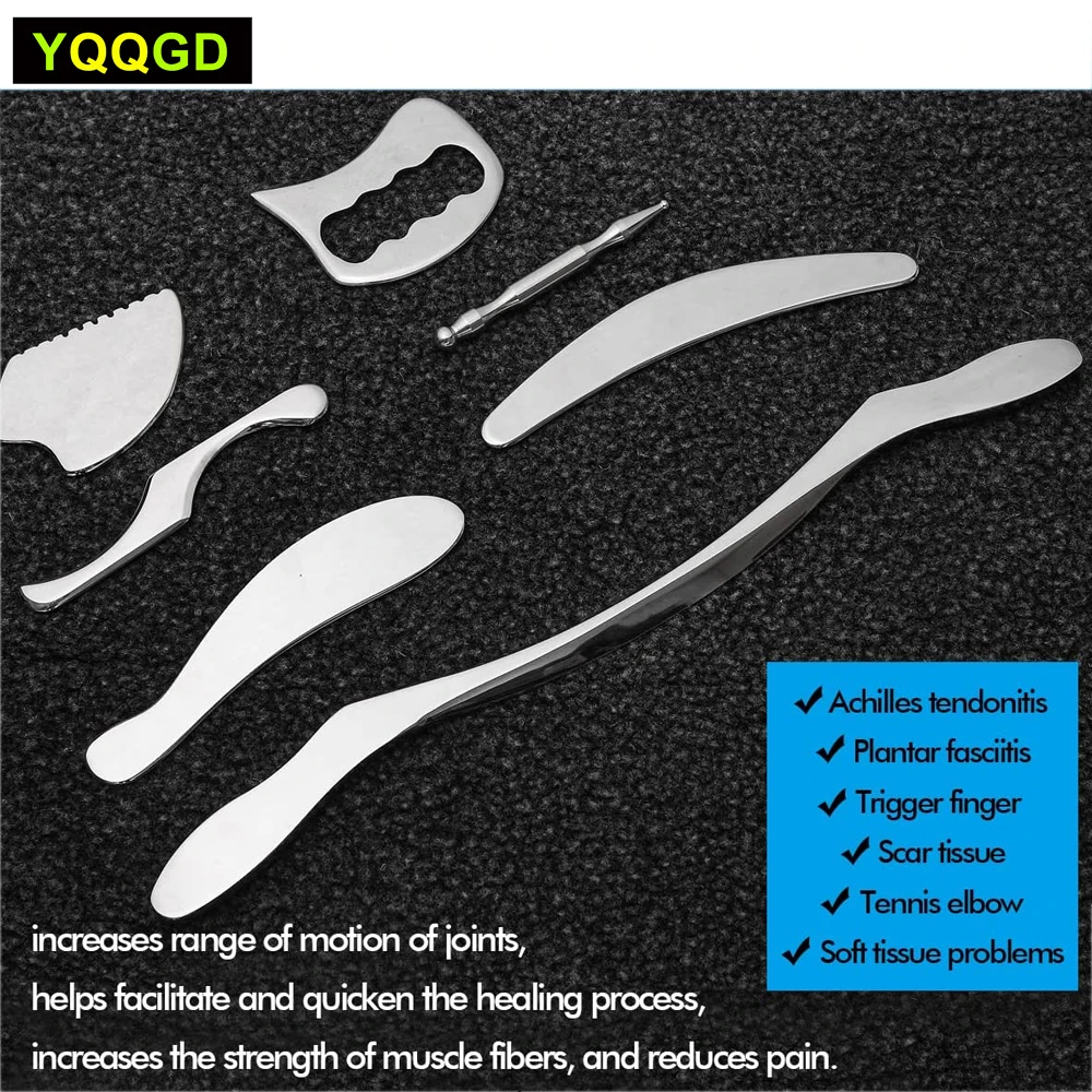 

IASTM Stainless Steel Gua Sha Scraping Tools Muscle Scraper For Soft Tissue Physical Therapy Neck Face Body Massage Tools