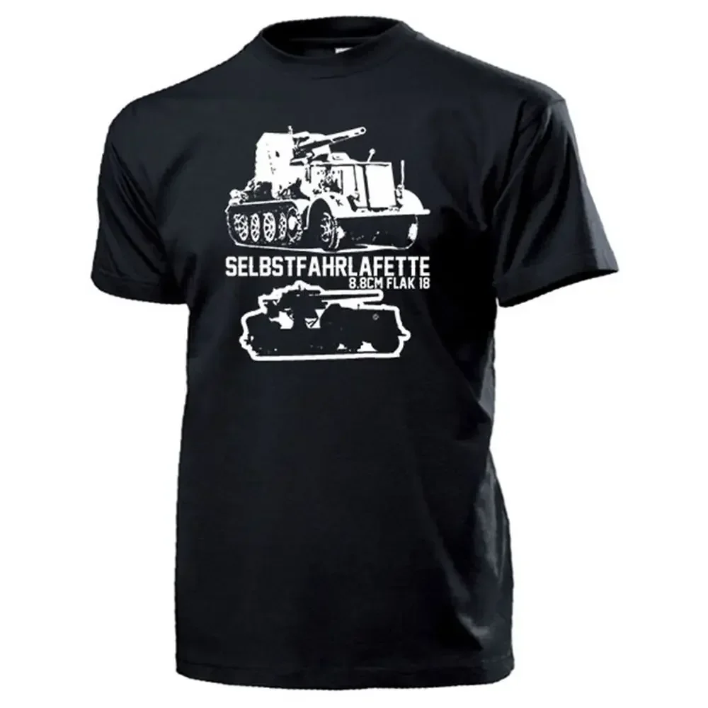 

Wehrmacht Panzer 8.8cm Flak 18 Half-chain Antiaircraft Gun T-Shirt 100% Cotton O-Neck Summer Short Sleeve Casual Mens T-shirt