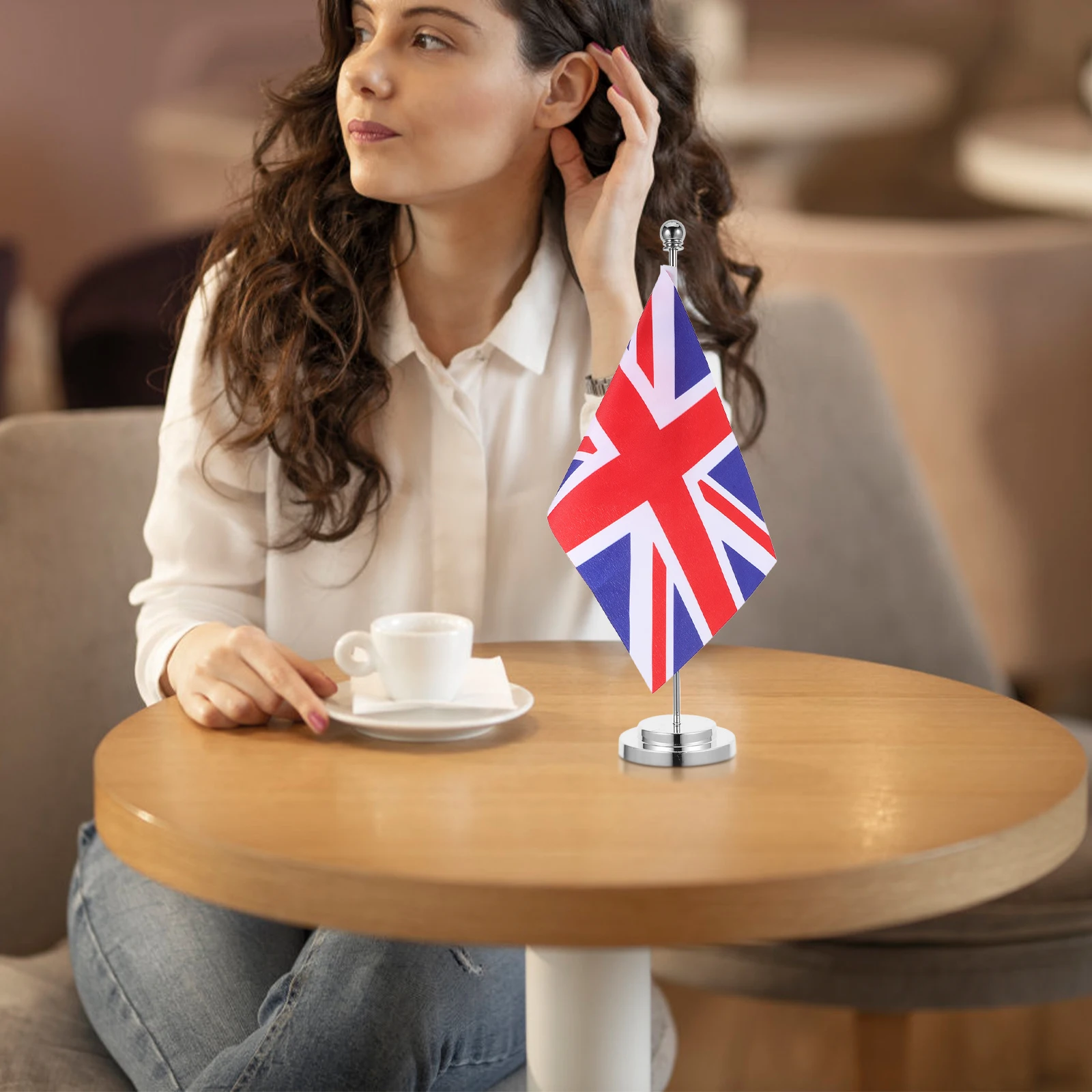 British Table Desk Union England Mini Jack Office Home Party Mini Uk Flags With Stand Decor UK Banner Small Flags