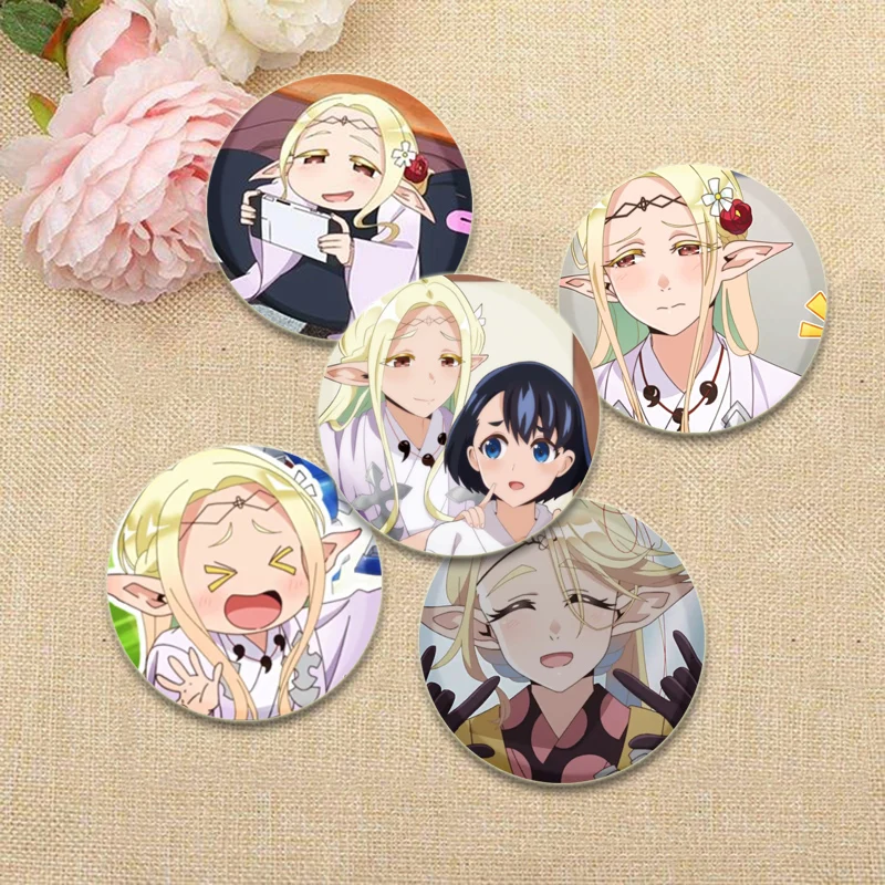 Anime Otaku Elf Uramimihime No Mikoto Bromide Pins Cartoon Brooches Breastpin for Backpack Clothes Gift Accessory Round Badge