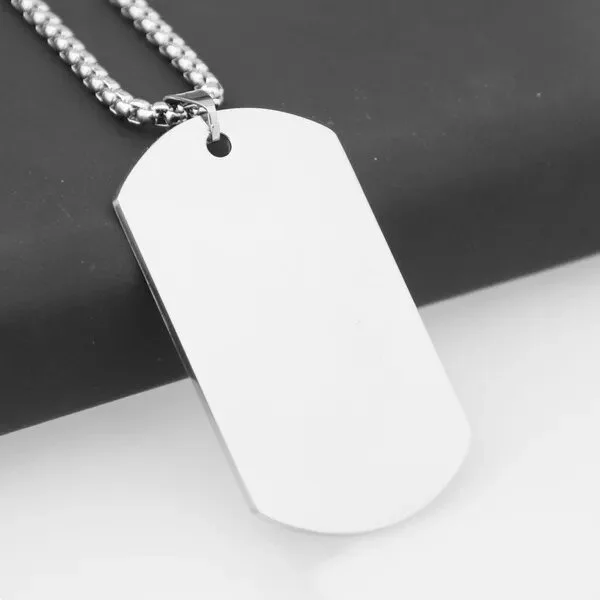 Stainless Steel Military Army Dog Tag Necklace Mens Stainless Steel Pendant Ball Bead Chain Necklace Fashion Jewelry Accessories