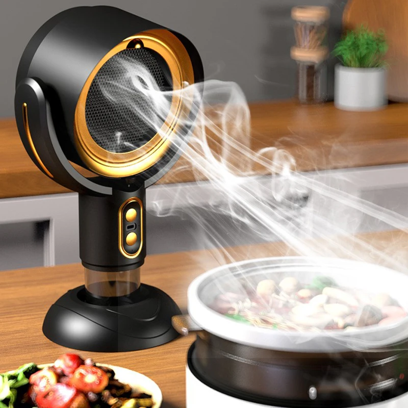 

USB Charging 8W 2 Speed Portable Desktop Range Hood Mini Cooker Hood With 2 Filters And Oil Cup